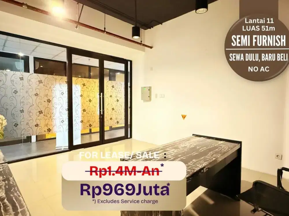 Gratis Iphone 17PM!! OFFICE FOR SALE 900Juta-An [51m] SPAZIO Dukuh pakis. bisa cicilan KPR