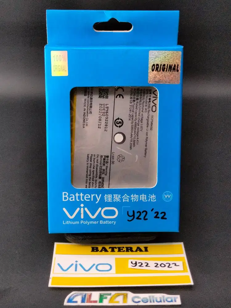 Baterai VIVO Y22 2022 /Baterai Y22S Baterai B-W3 ORIGINAL