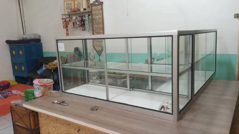 Etalase warteg pintu sleding