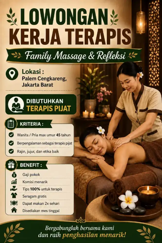 Dibutuhkan terapis untuk refleksi kesehatan dan body massage