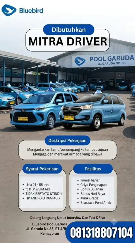 Lowongan driver Bluebird