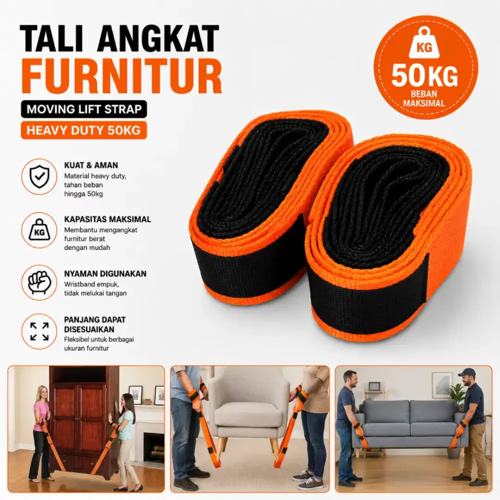 Tali Angkat Furnitur Moving Lift Strap Heavy Duty 50kg 2 PCS