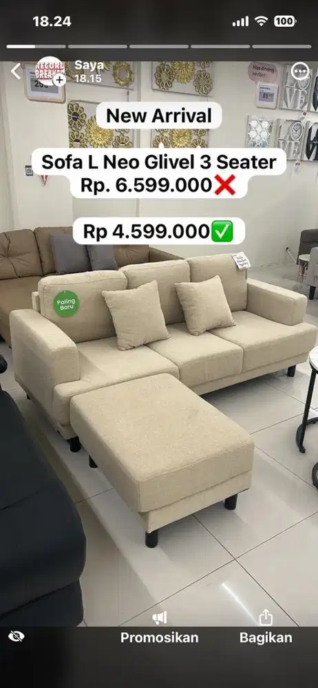 PROMO SOFA L GLIVEL MINIMALIS