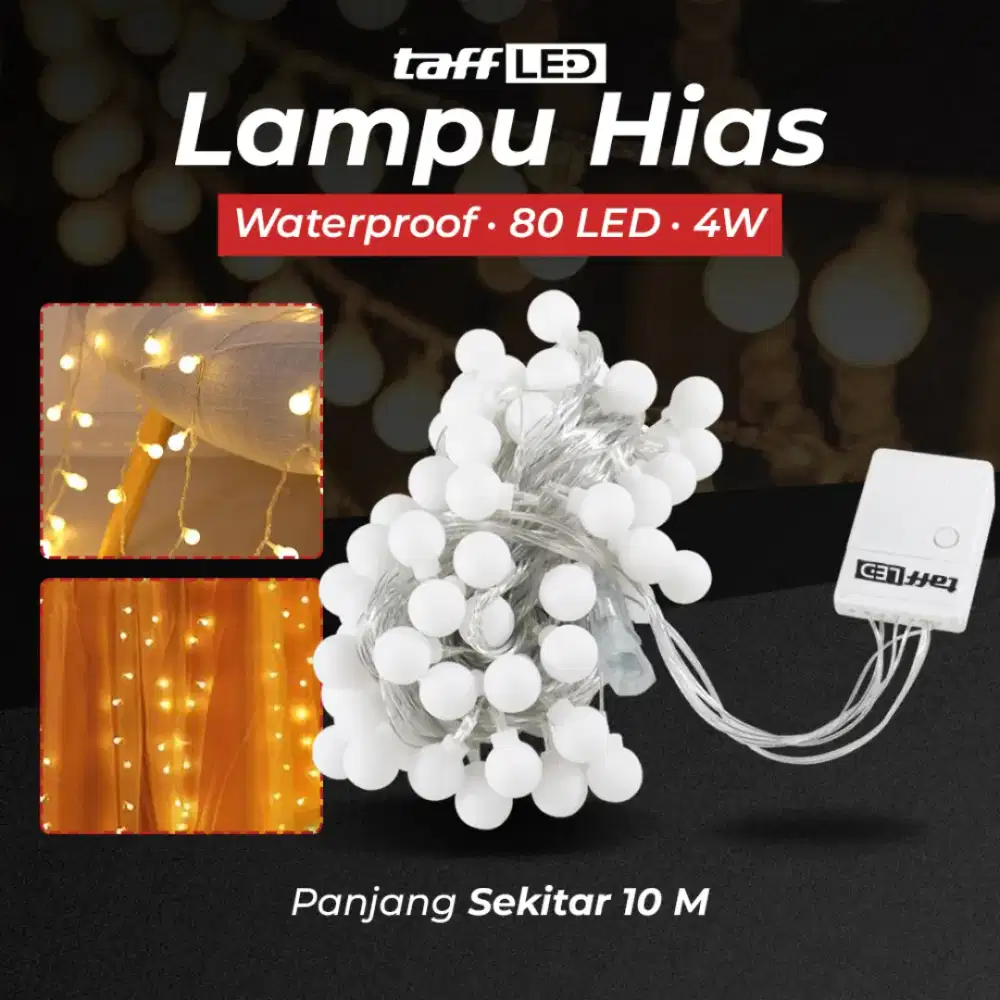 Lampu Hias String Lights Waterproof 80 LED 4W 10M Model Ball