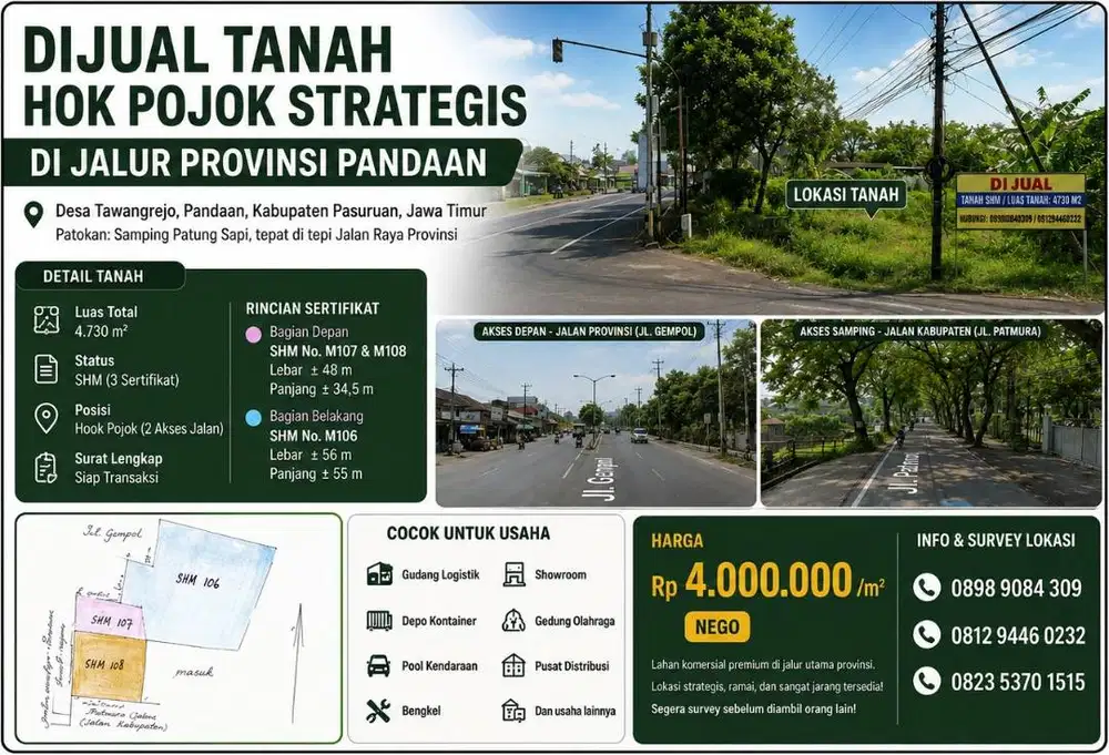 Dijual Tanah SHM – Lokasi Strategis, Akses Mudah