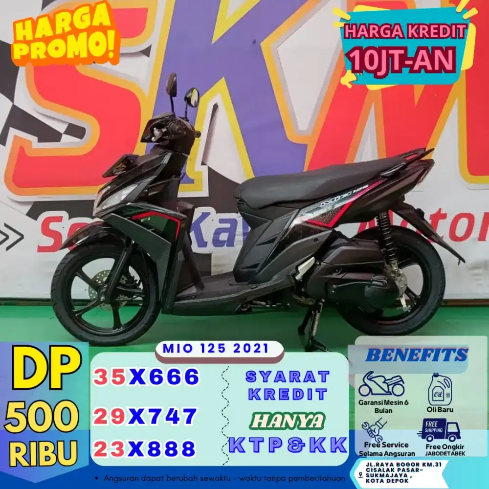 ( mio m3 tahun 2021 dp:500 servis gratis selama angsuran cash credit