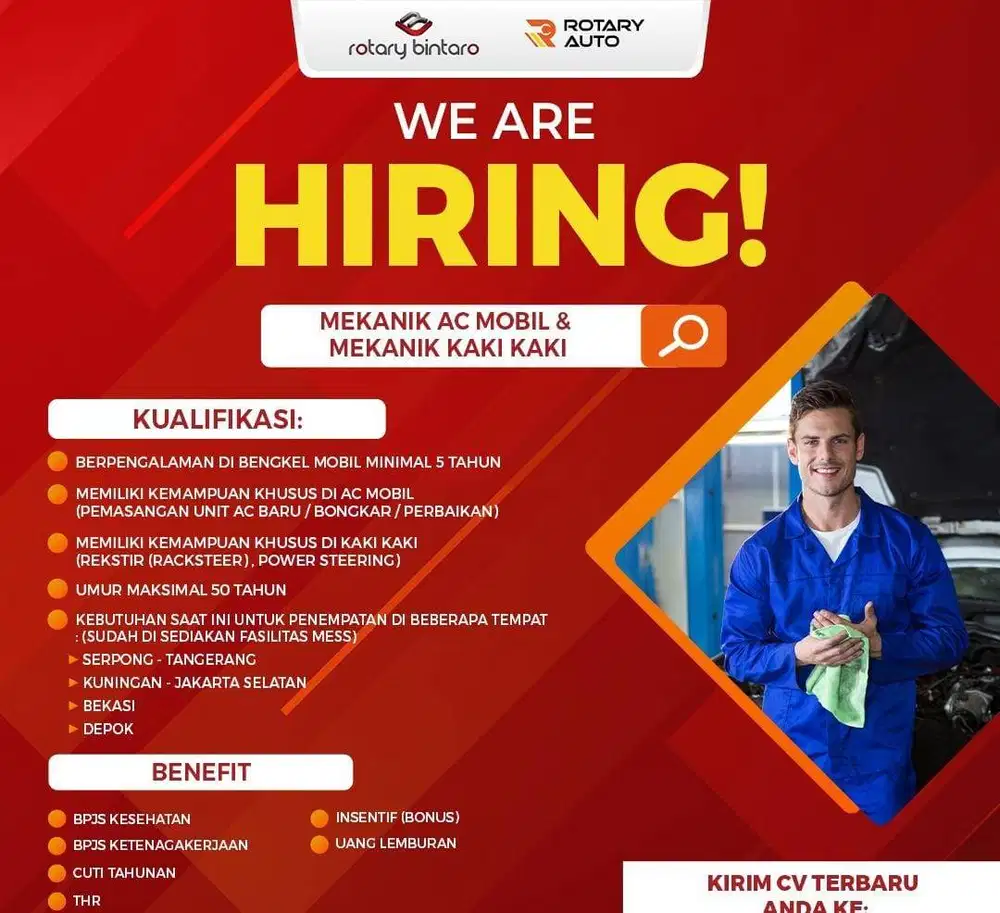 Lowongan Mekanik Mobil