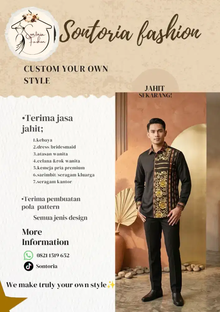 Menerima jasa jahit custom berbagai model pakaian