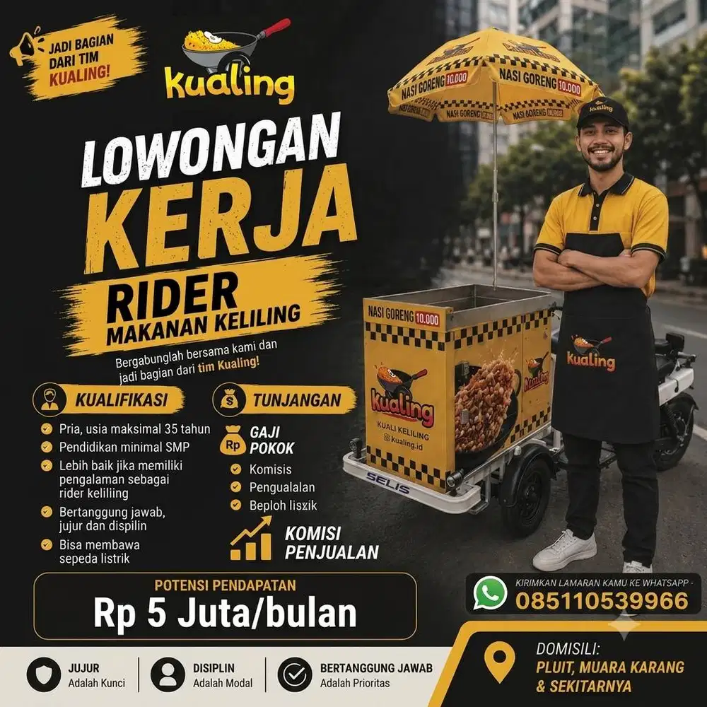 Rider Makanan Keliling Sepeda Listrik