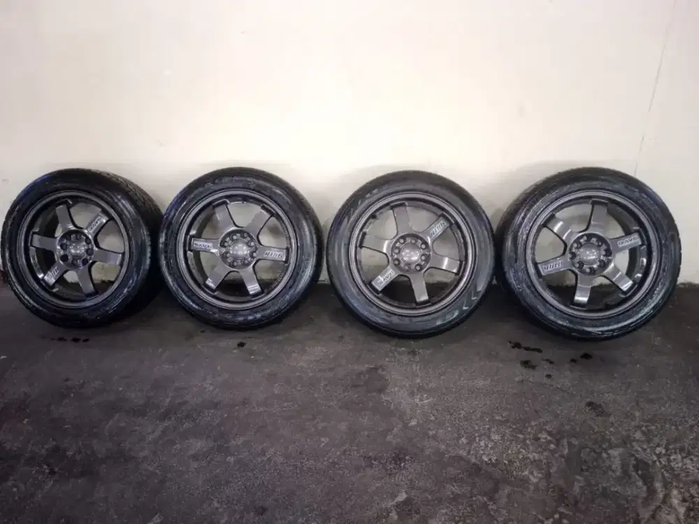 Jual cepat Velg & ban 1 set TE37 195/55/R16 baru pakai 1bln
