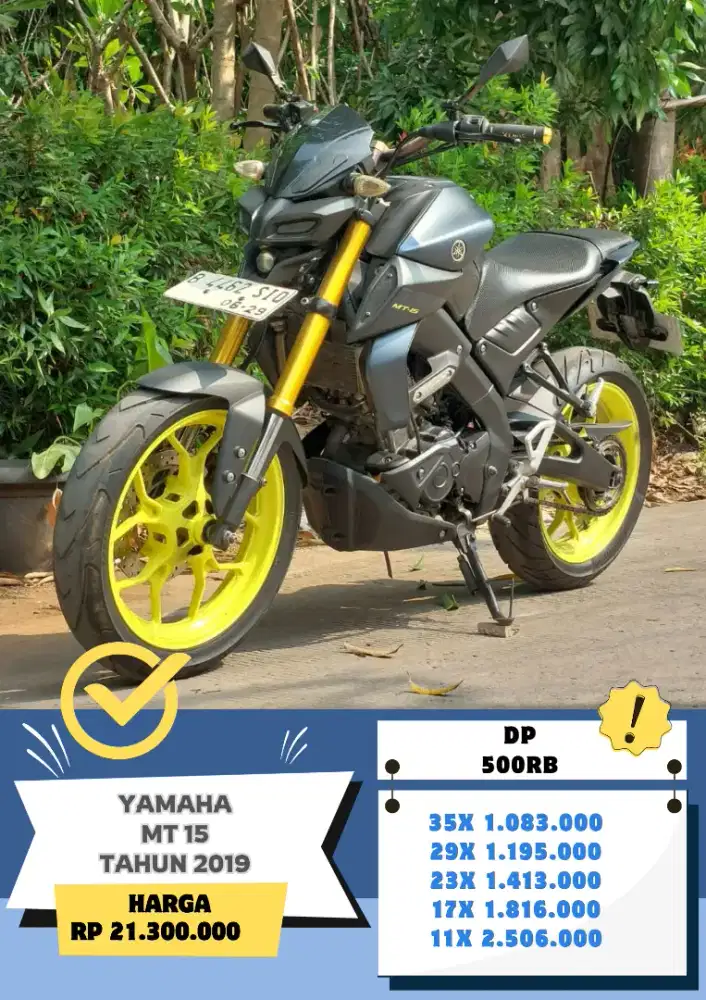 Dp 500rb Yamaha MT15 Tahun 2019 READY