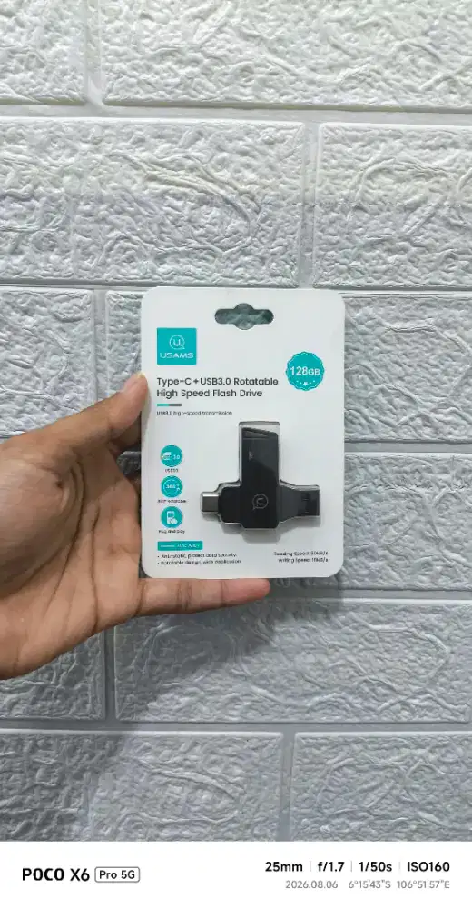 Flashdisk OTG Usams 128 GB Original BNIB (Segel)