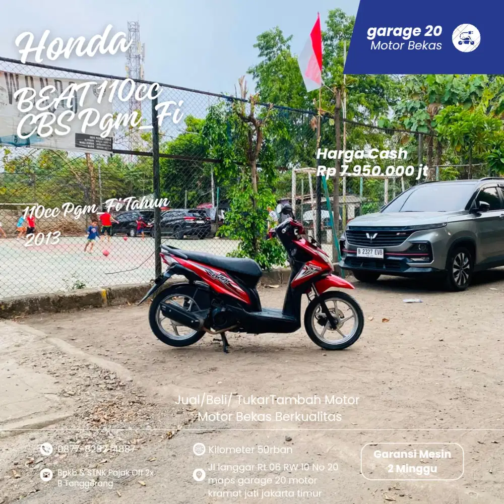 Honda Beat 110cc Pgm_Fi Tahun 2013 Pajak Off