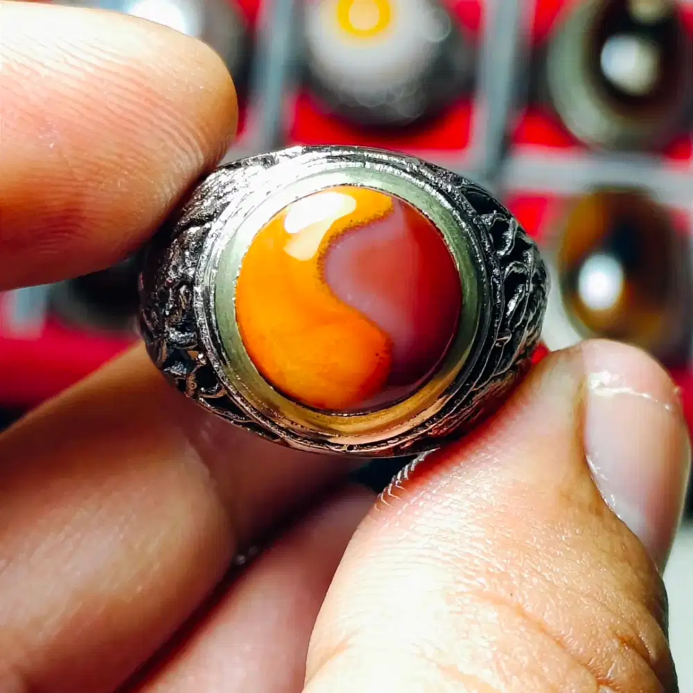 CINCIN BATU NATURAL MOTIF YINYANG TERBAIK TOP COLECTION