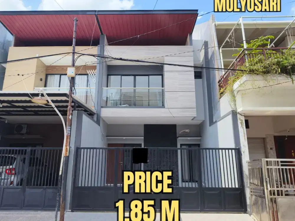 BARU GRESS  RUMAH MODERN MINIMALIS MULYOSARI SURABAYA TIMUR. DEKAT MERR, SUTOREJO, BABATAN PANTAI, ITS, UWM, PAKUWON CITY, DHARMAHUSADA, KERTAJAYA,