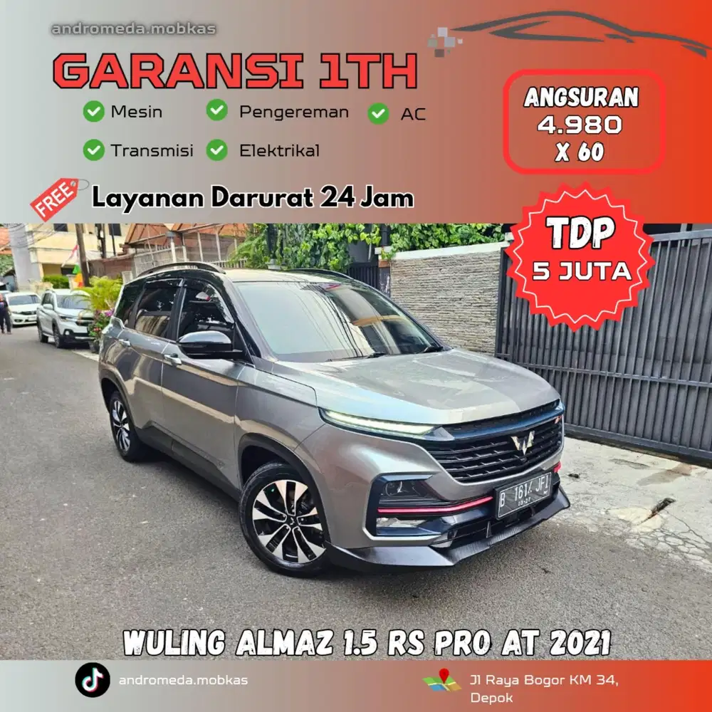TDP TERMURAH 5 JT WULING ALMAZ 1.5 RS PRO MATIC 2021 ISTIMEWA