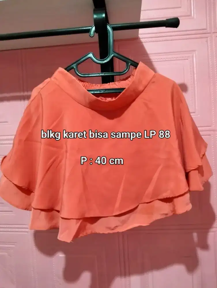 Rok celana satin peach