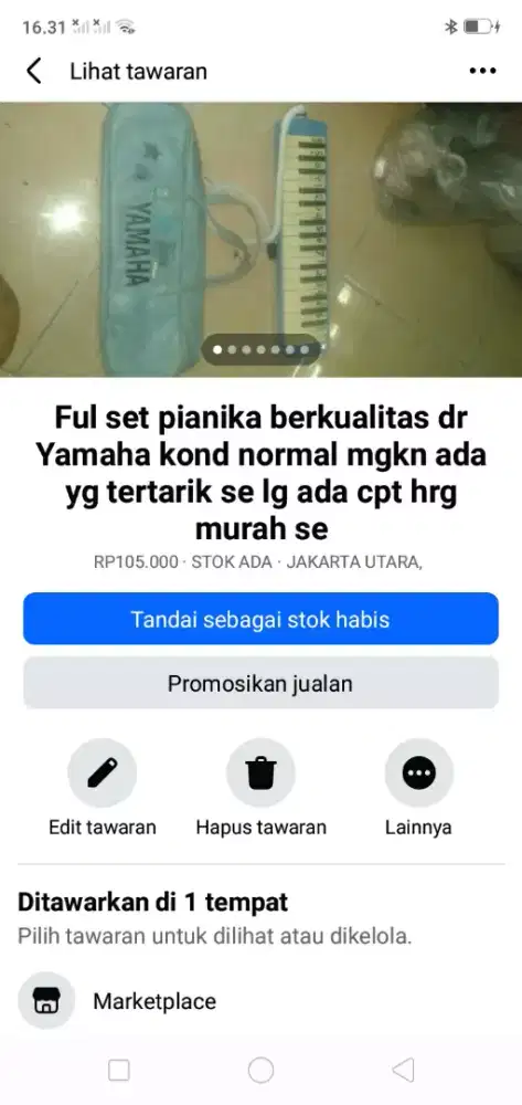 Pianika Yamaha utk ank bljr music di sklh kond normal murah sj cpt dpt