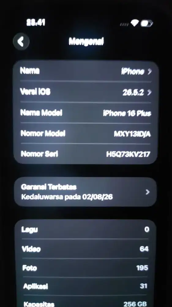 Di Jual Iphone 16+ 256gb