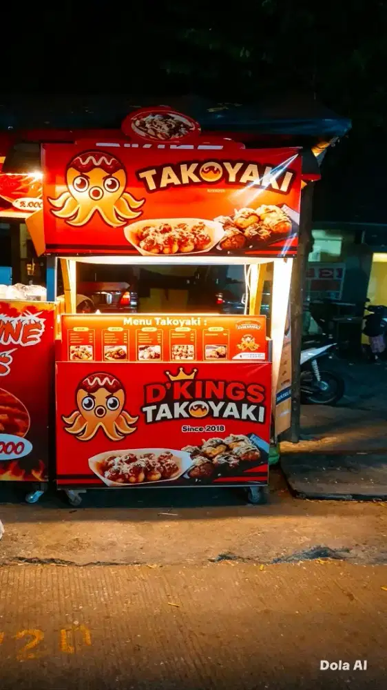 Pedagang Takoyaki street food