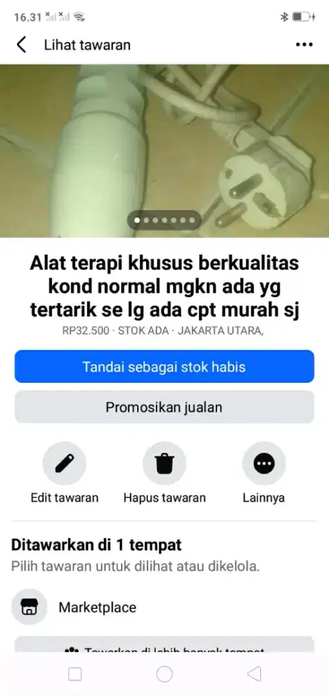 Alat terapi kshtn berkualitas kond normal mgkn ada yg tertarik murah