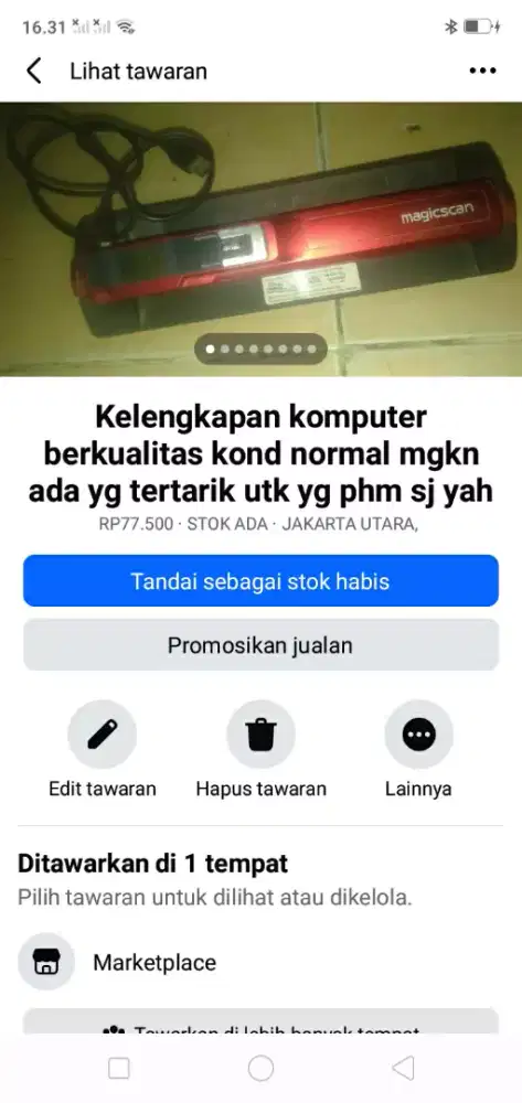 Kelengkapan komputer berkualitas kond normal mgkn ada yg tertarik