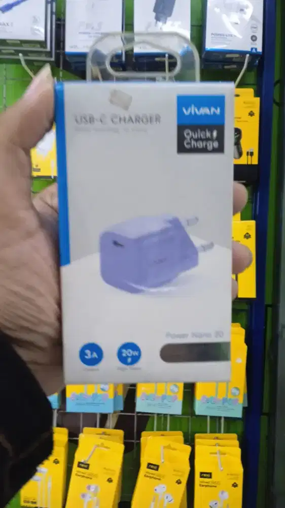 VIVAN Power Nano 20 Adaptor Charger 20W 3A Type-C Port Batok Casan HP