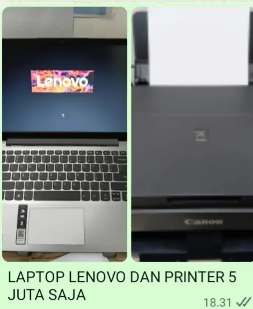LAPTOP LENOVO DAN PRINTER CANON