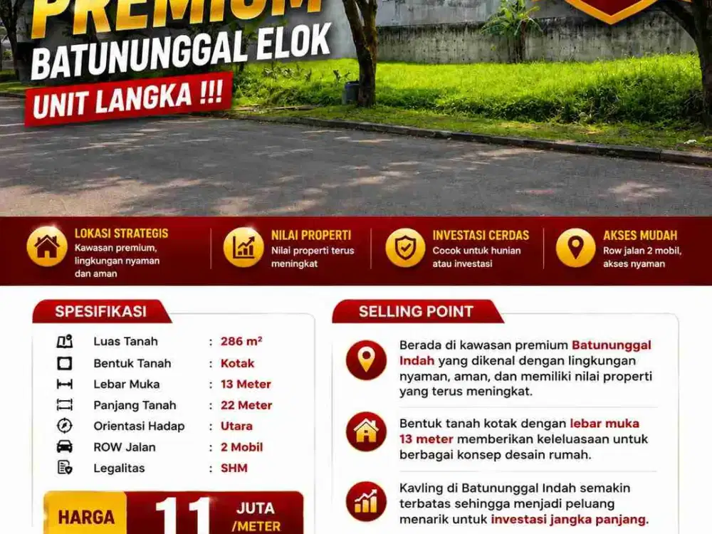 Dijual Cepat Tanah Kavling Premium Harga Menarik Di Batununggal Indah