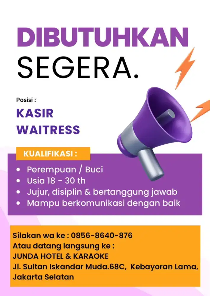 LOKER DI BUTUHKAN