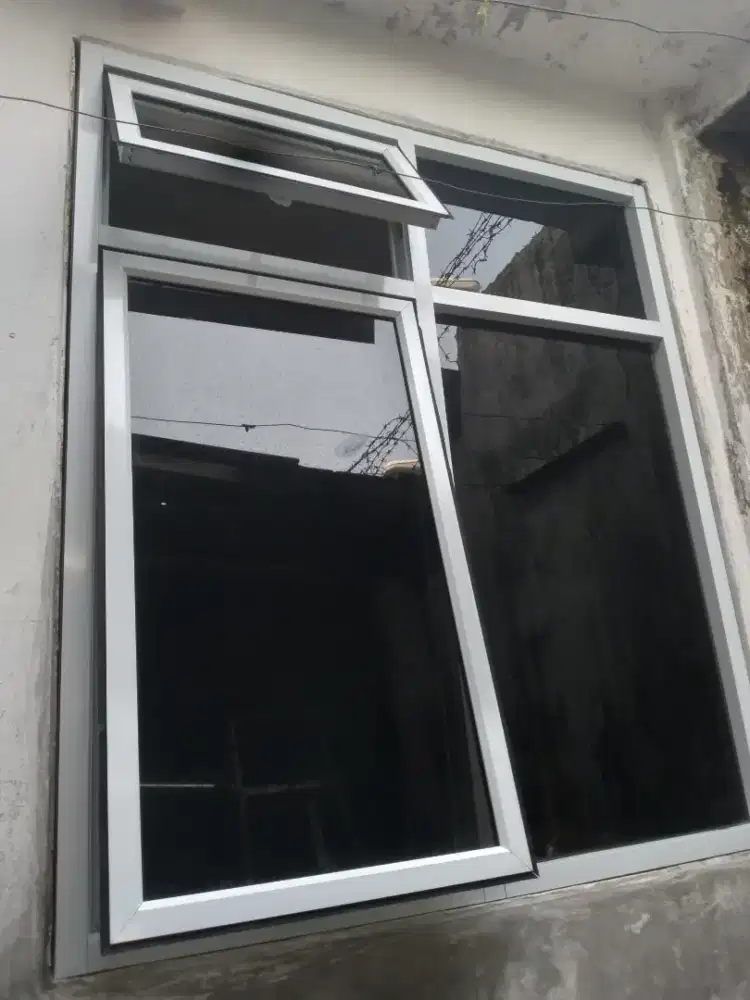 Kusen jendela aluminium T150cm L120cm hrg sdh sm pasang,bs bayar COD