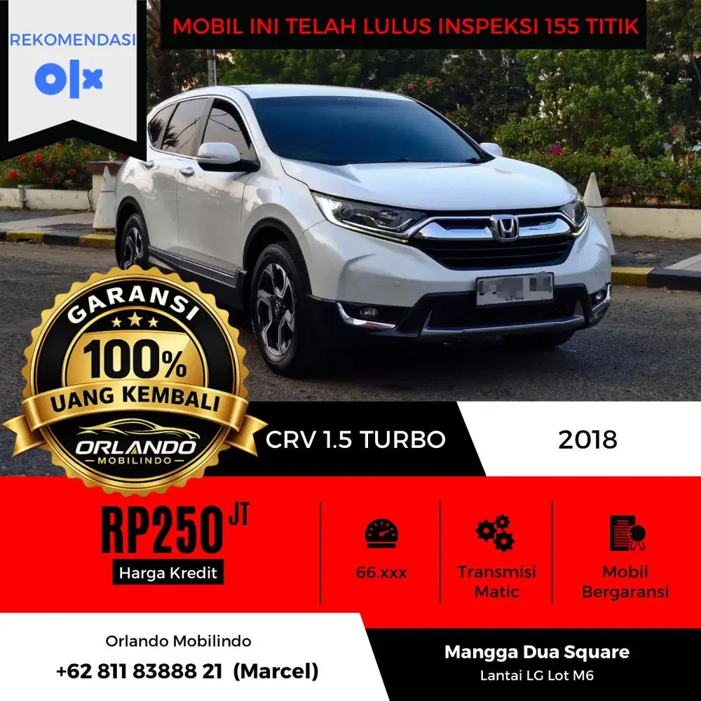 KM 66RB ASLI | HONDA CRV 1.5 TURBO 2018/2019