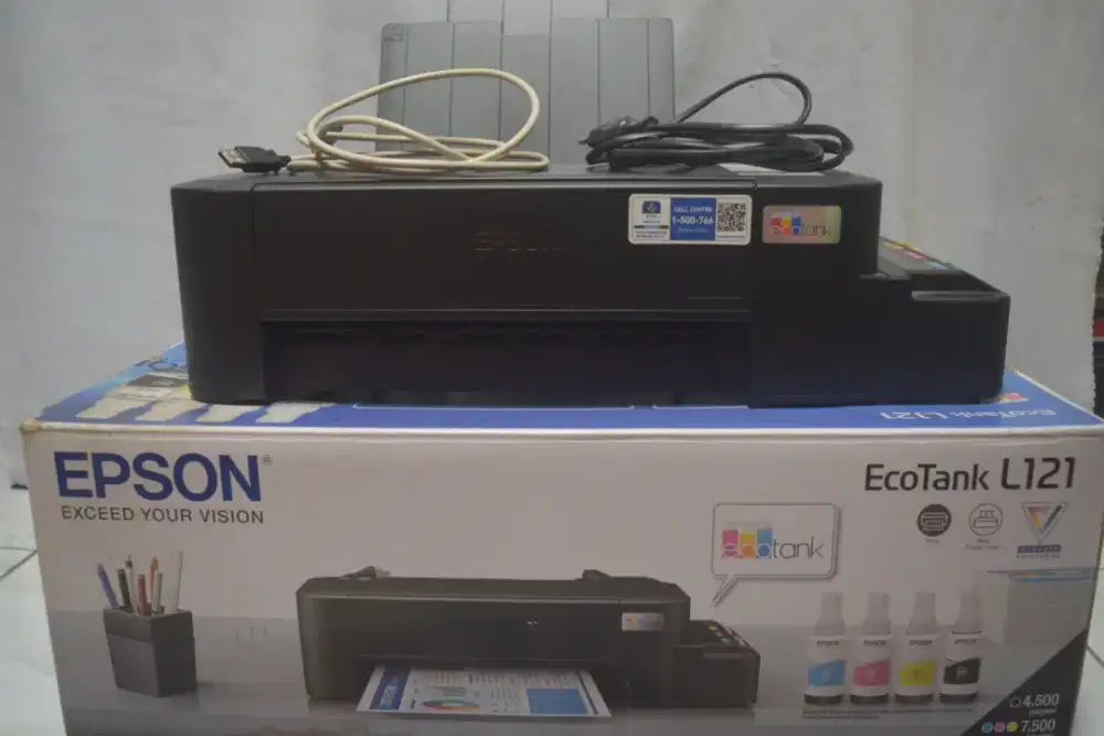 Epson L121 Original + Bonus Tinta 664 CMYK | Normal & Siap Pakai