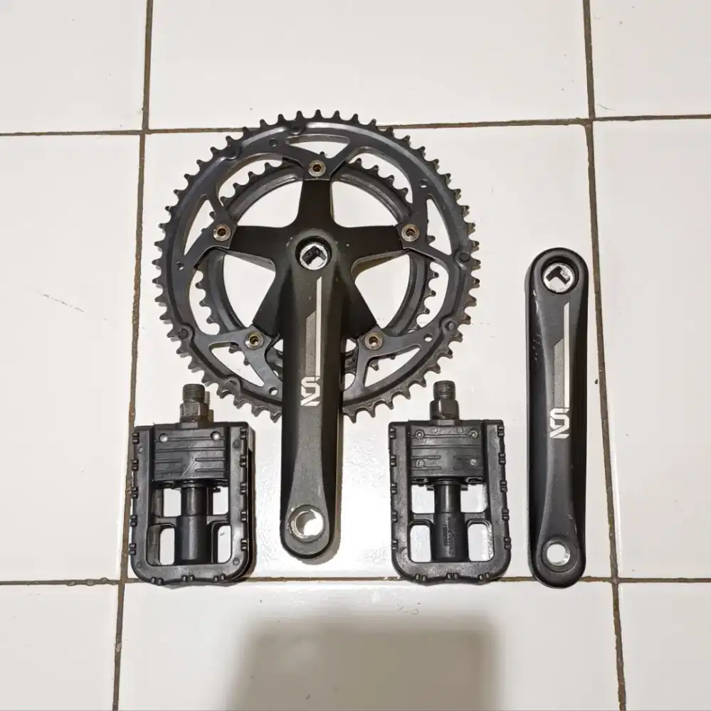 Crankset + Pedal Lipat (Square Taper / BB Kotak) ION