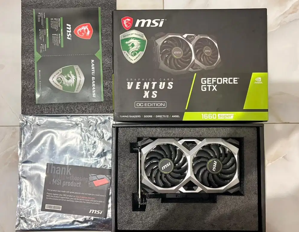 VGA MSI VENTUS OC GTX 1660 SUPER FULLSET SEGEL MULUS