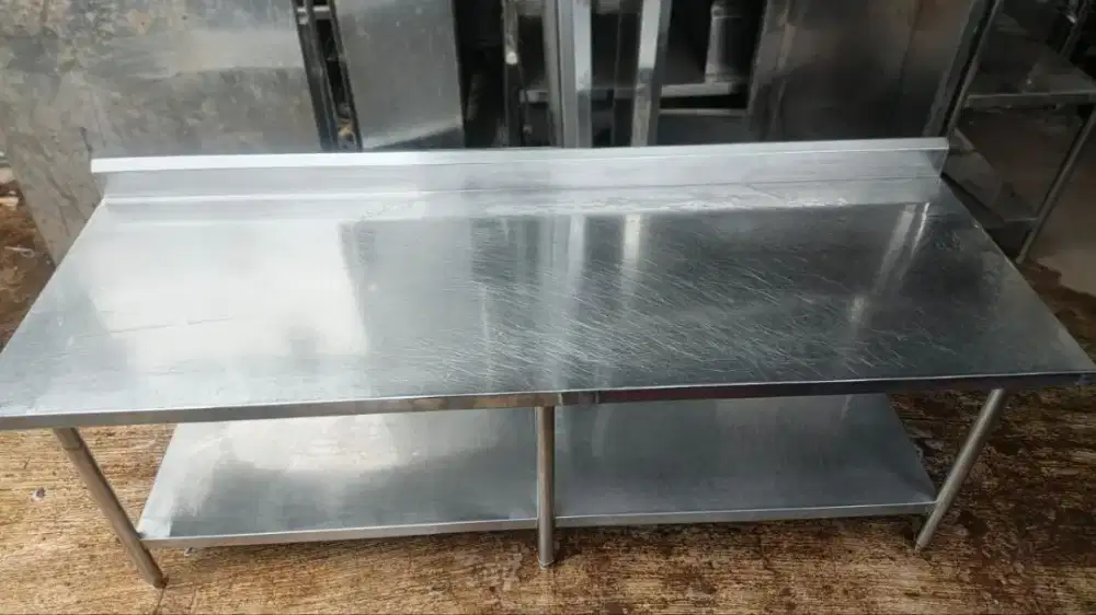 meja stainless 200 x 70 x 85 backpass
