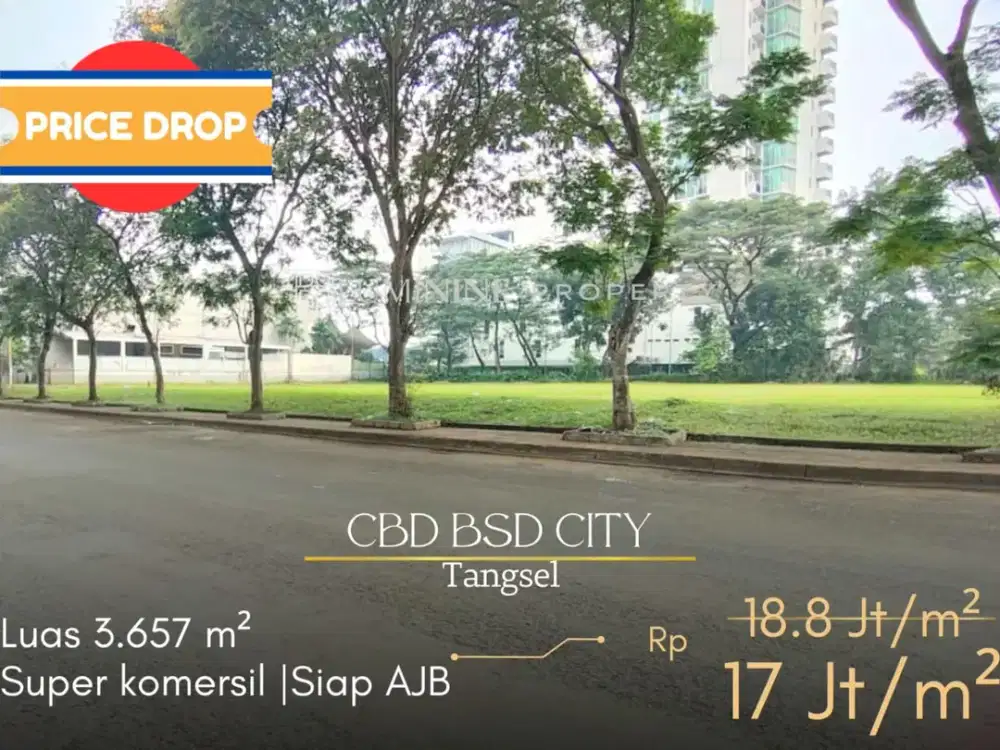 turun harga, kavling komersial di pusat kota bsd city