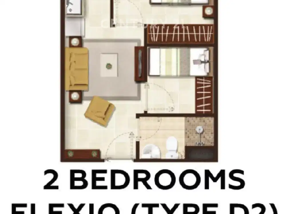 Apartemen 2BR Non Furnished Transpark Bintaro Tower Manhattan
