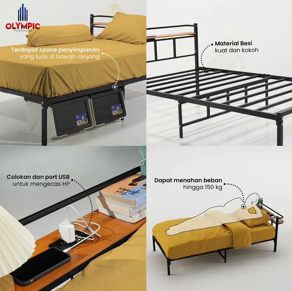 Tempat tidur besi
