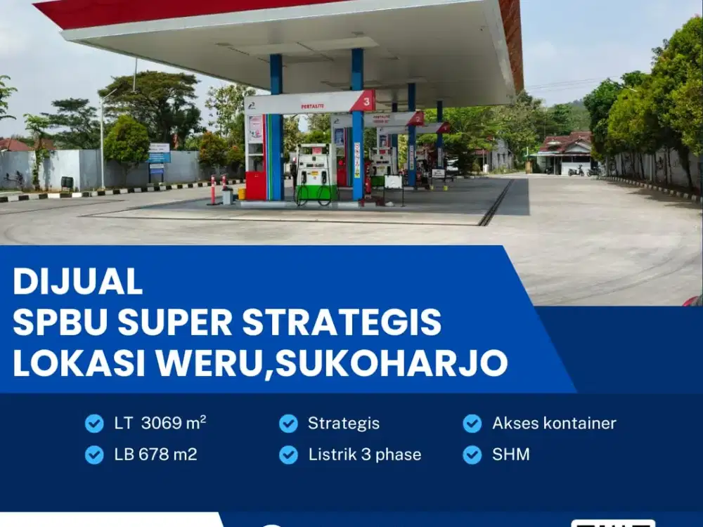 Dijual SPBU Strategis Lokasi Weru, Sukoharjo Luas 3069m2