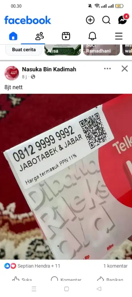 Nomor cantik simpati Telkomsel super sapta