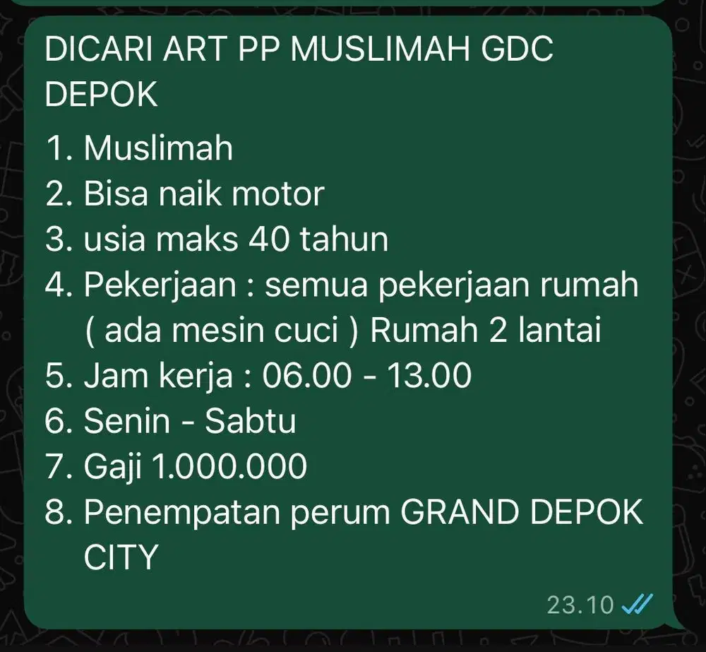 DICARI ART MUSLIMAH PP GDC