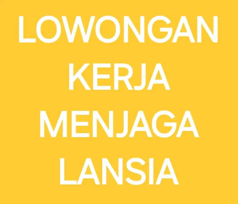 Cari Segera Menjaga Lansia