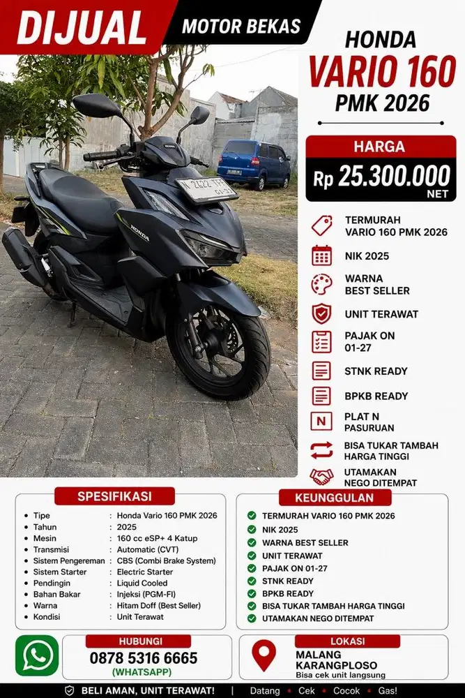 TERMURAH VARIO 160 PMK 2026