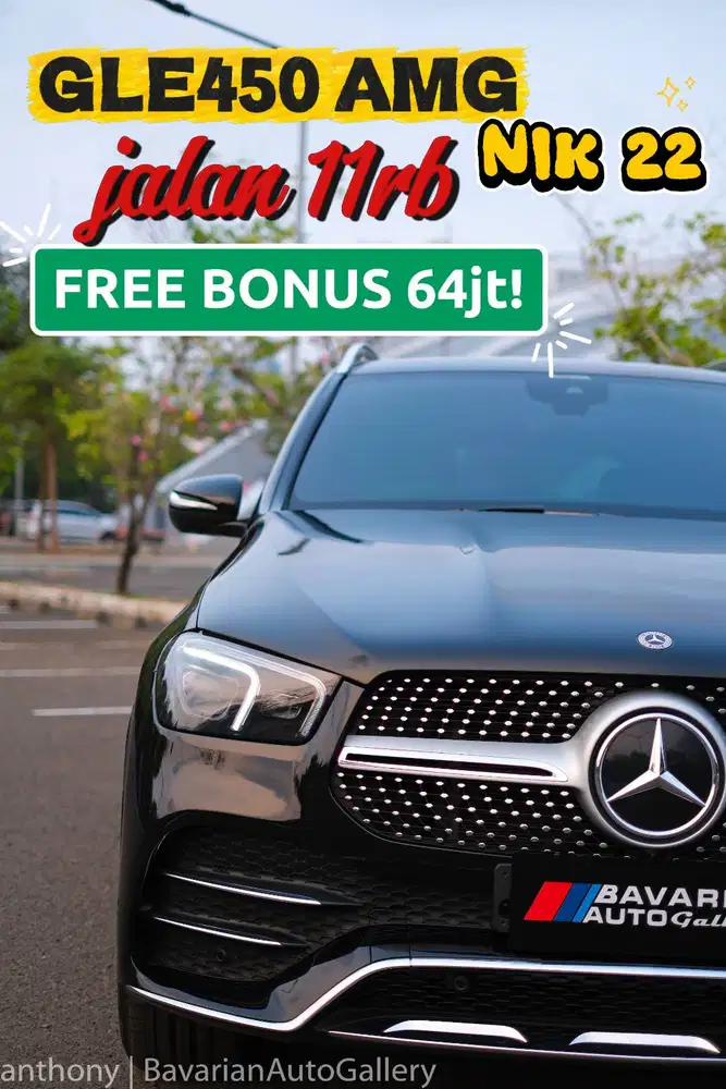 Mercy GLE450 AMG NIK 2022 baru jalan 11rb RECORD! BANYAK BONUS 64juta!