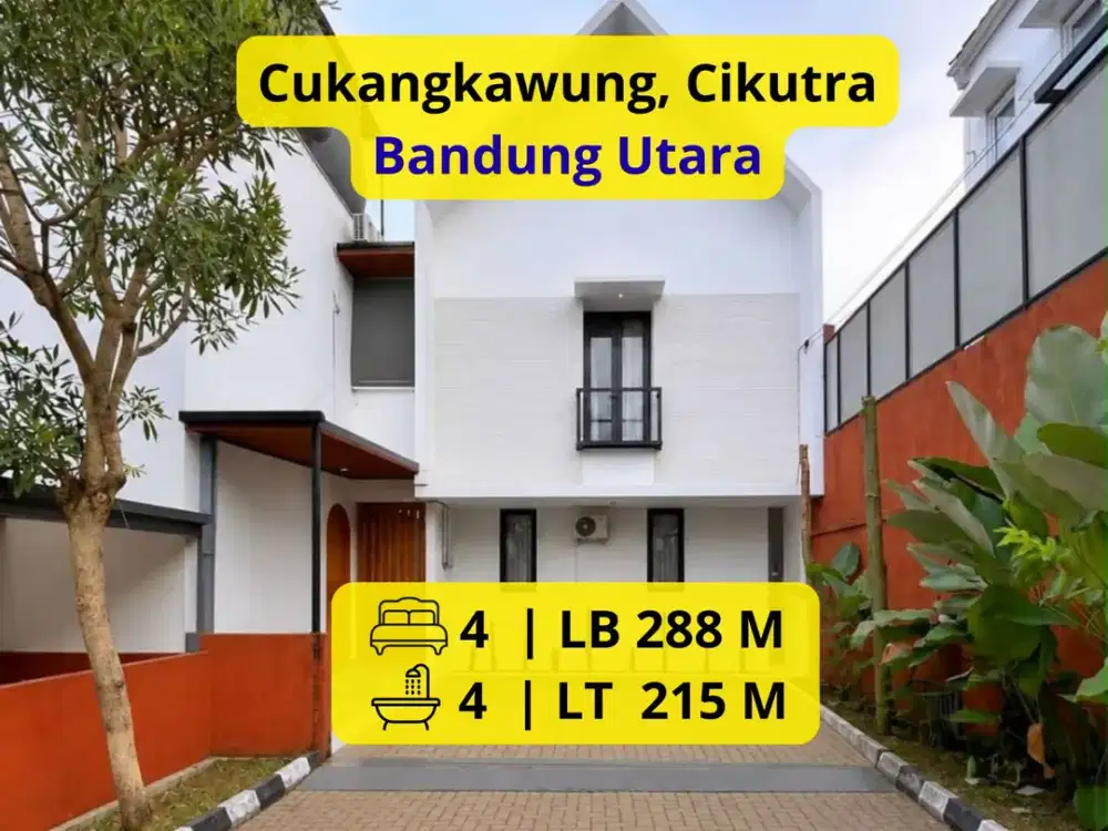 Dijual Villa Mewah Full Furnished dengan Heated Swimming Pool di Cukangkawung, Cikutra Bandung Utara LT 215 m² | LB 288 m²