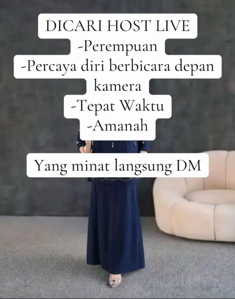Dibutuhkan perempuan utk host live tik tok dn shopee