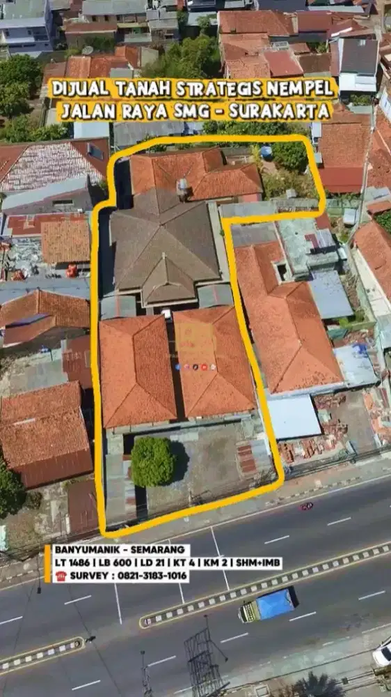 Dijual tanah bonus bangunan nempel jln raya transmart Setiabudi