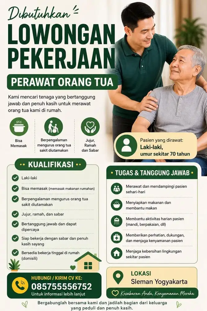 Lowongan pekerjaan perawat orang tua