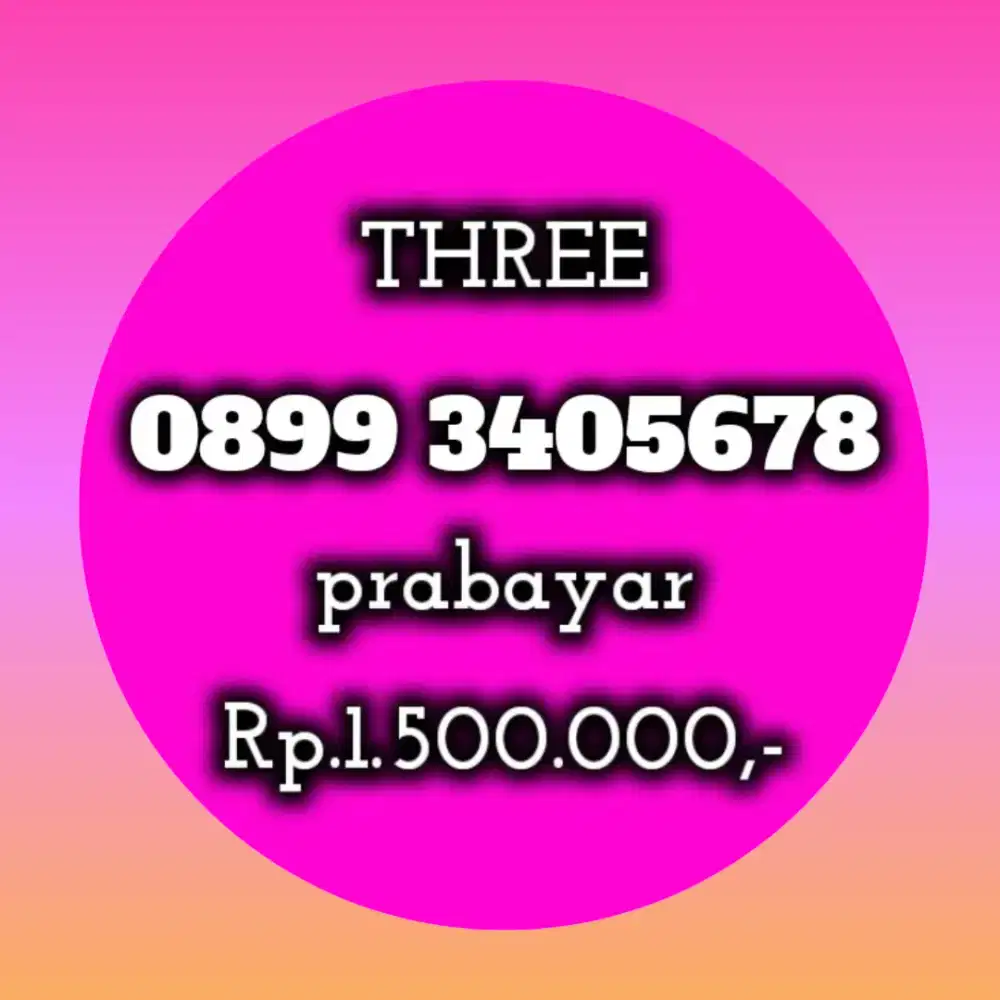 NOMOR CANTIK THREE 3405678